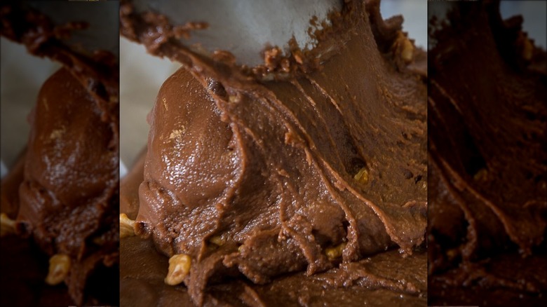 Paddle churning chocolate fudge at Candyland