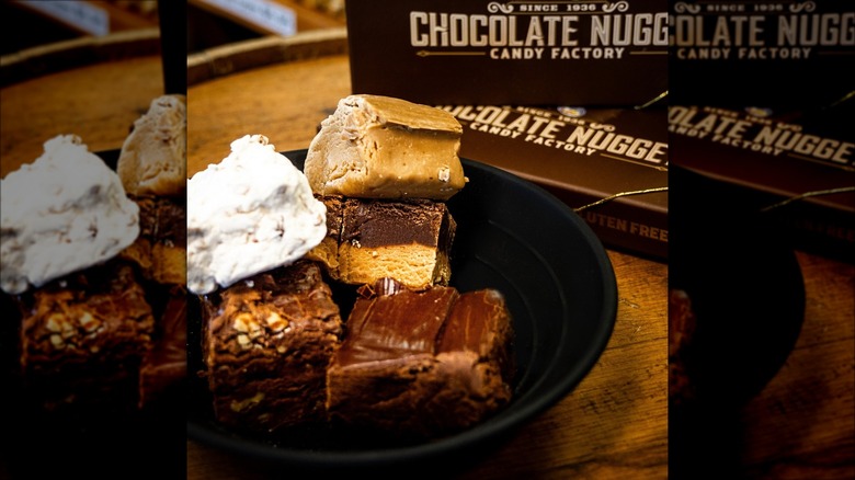 Assorted fudge on a plate