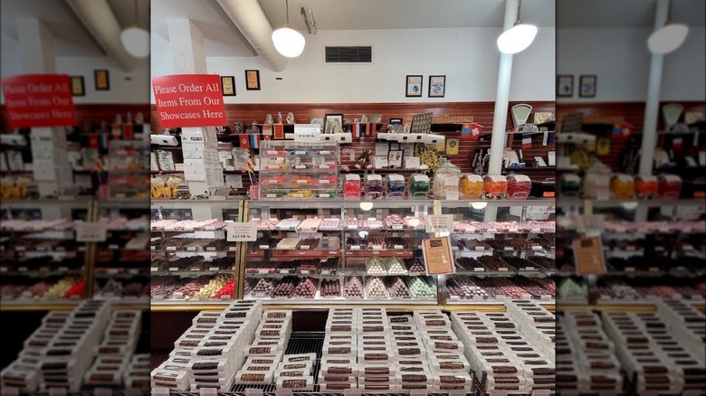 Window full of candy and chocolates