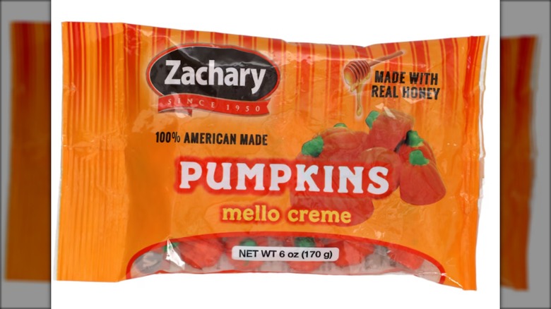 Bag of mello creme pumpkin-shaped candy
