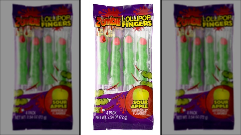 Halloween lollipops in the shape of zombie fingers