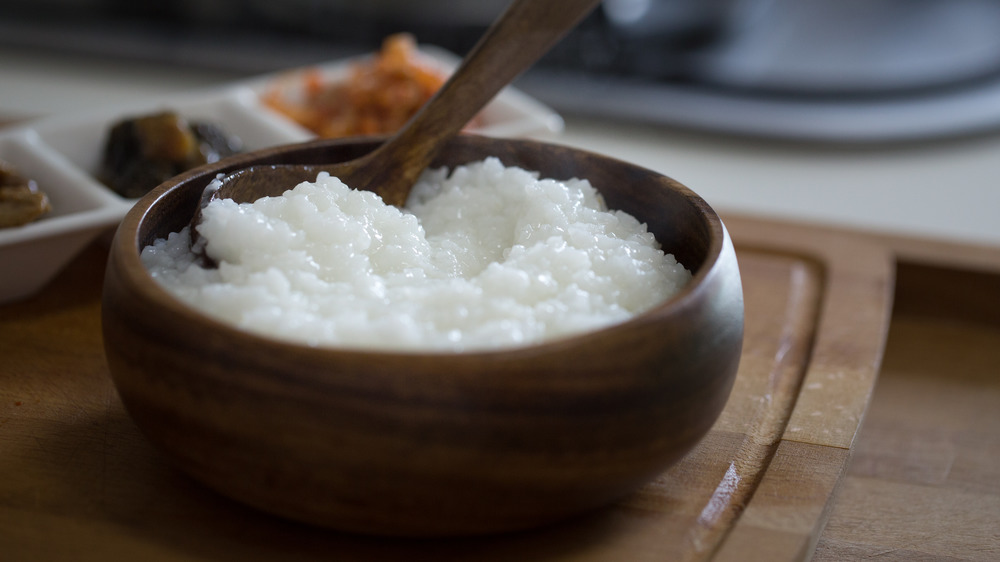 Rice porridge in a bowl