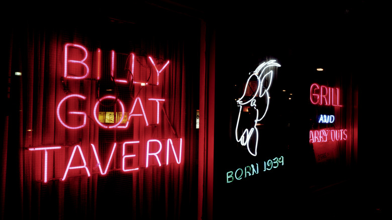 billy goat tavern neon sign