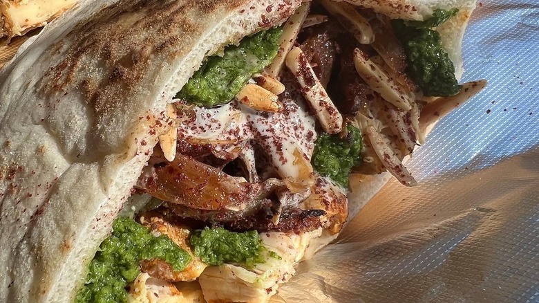 ragadan chicken pita sandwich