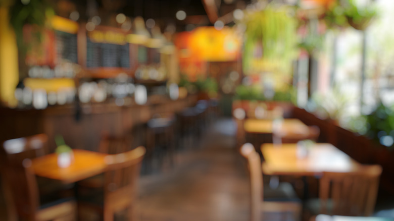 Blurred photo of an empty restaurant
