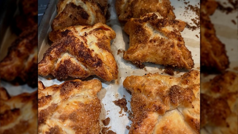 Tray of Pagoda Cafe guava cream cheese puffs fresh from the oven