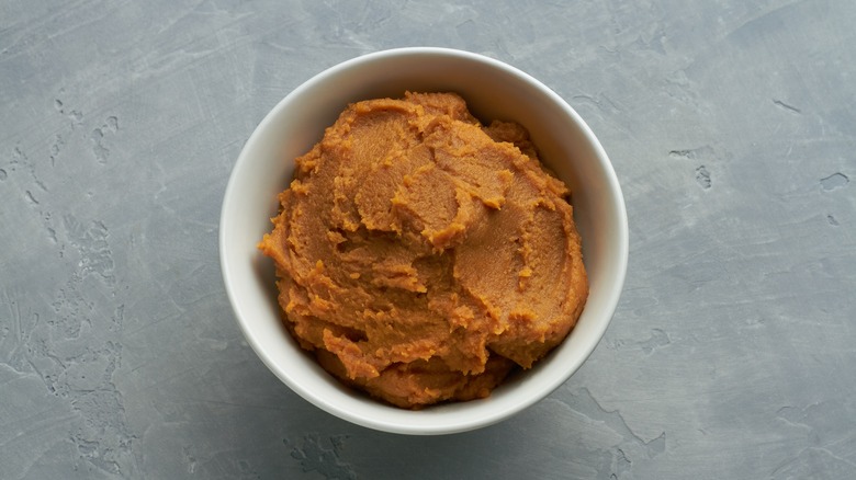 miso paste in white bowl 