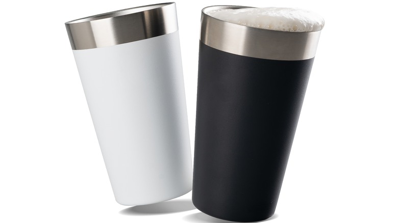 white and black insulated tumblers