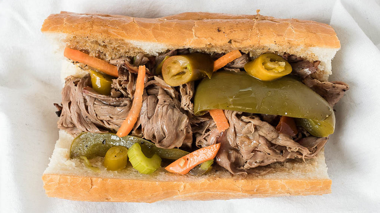 Bob-O's Hot Dogs Italian beef sandwich