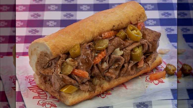 Portillo's Italian beef sandwich
