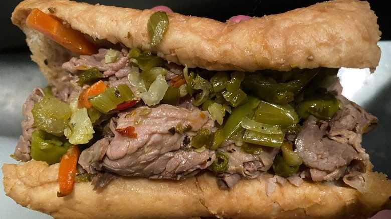 Italian beef sandwich at Emmett's