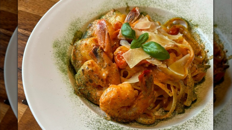 Seafood pasta with shrimp