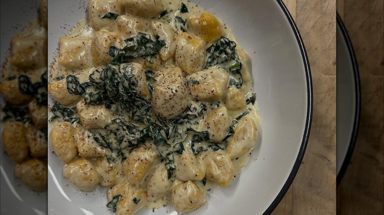 Pumpkin gnocchi with taleggio cream and nutmeg