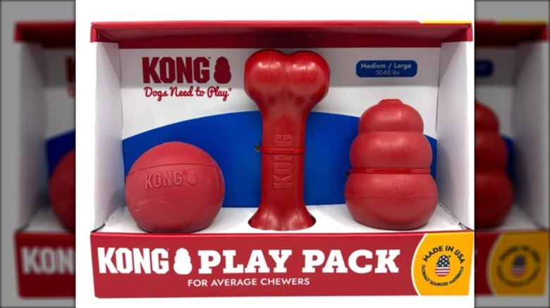 3 pack of kong brand dog chew toys