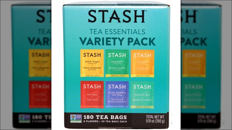 Boxed tea sampler pack with six varieties