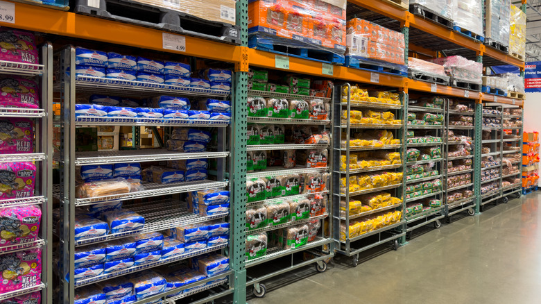 Pastry and bread aisle inside a Costco