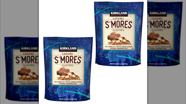 Two bags of s'mores inspired caramel snack clusters.