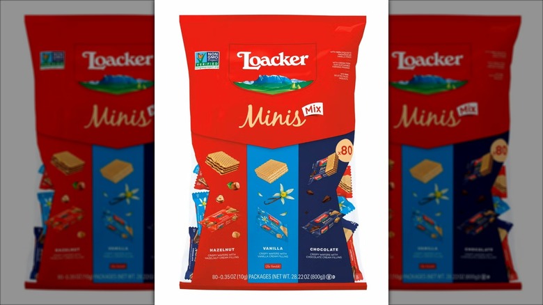 Bag of mini wafer snacks.