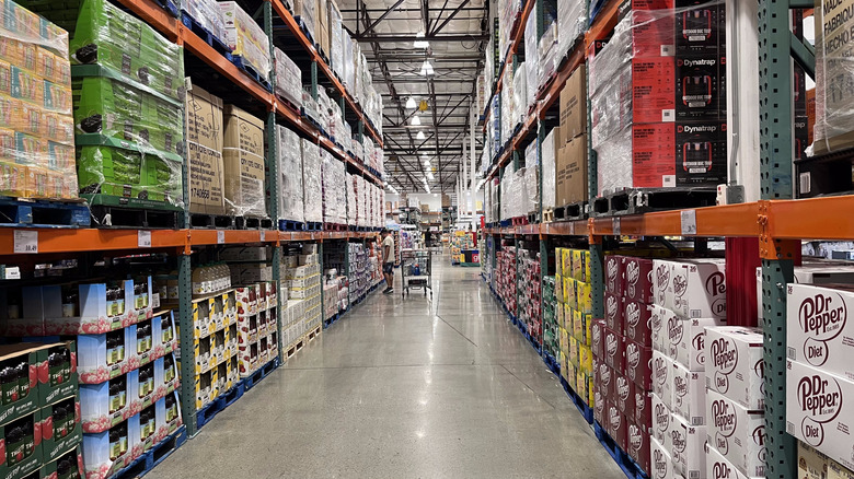 An aisle inside of Costco warehouse