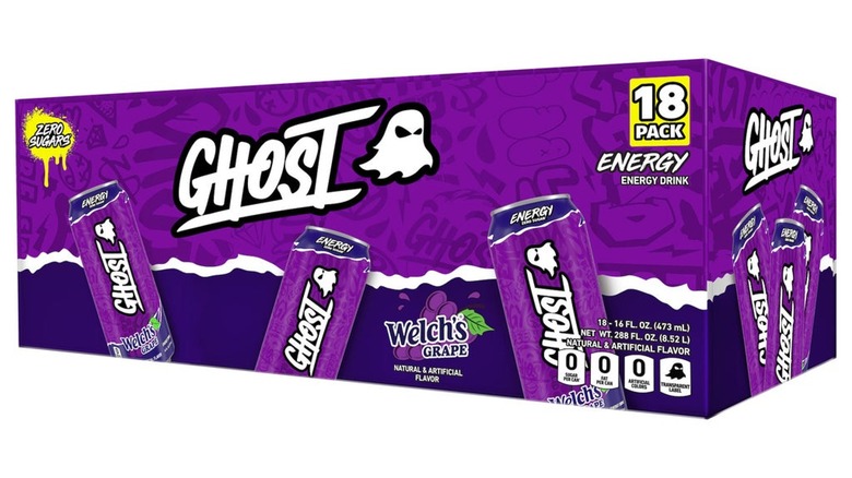 A pack of Welch's grape Ghost energy drink from Costco