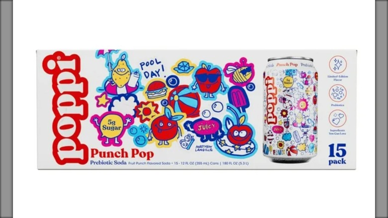 Colorful 15-pack of prebiotic soda