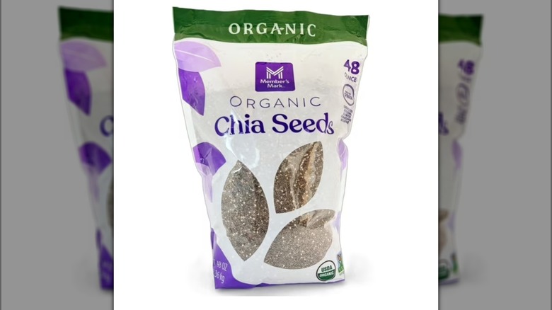 Bag of organic chia seeds.