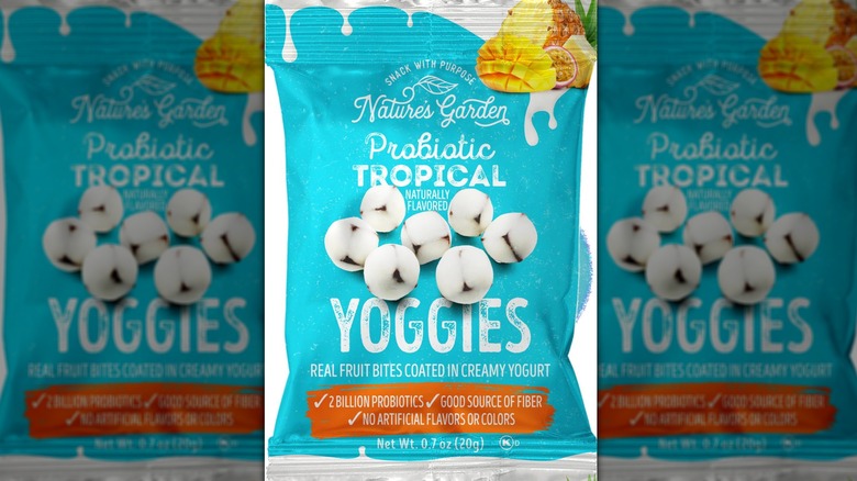 Package of Nature's Garden fruit bites with probiotic yogurt coating