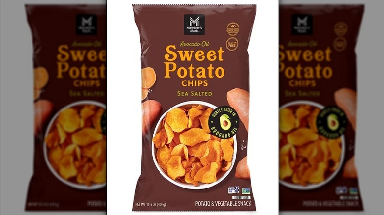 Bag of Sam's Club sweet potato chips with sea salt