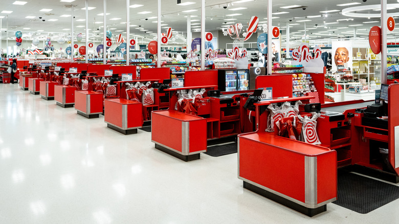 Checkout lanes at a Target