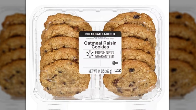 Package of oatmeal raisin cookies.