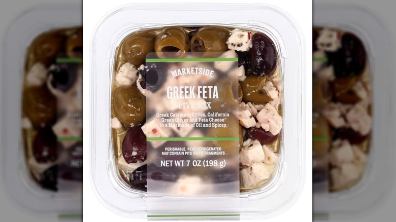 Marketside olive variety pack with feta cheese.