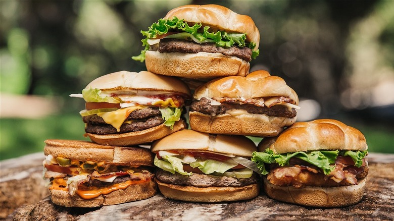 a selection of sandwiches and sides at Jack In The Box