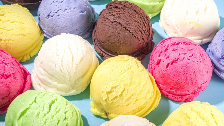 colorful ice cream scoops