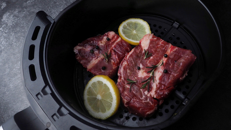 Steaks in an air fryer