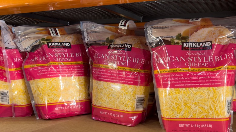 bags of Kirkland Mexican shredded cheese