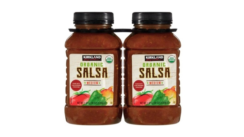 jars of Kirkland Signature organic salsa
