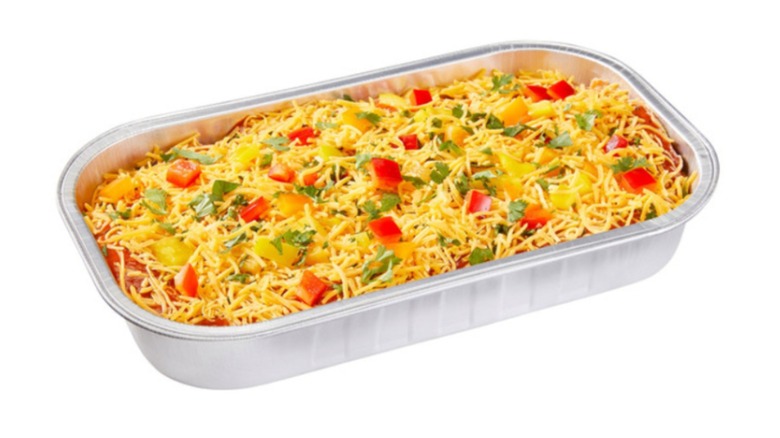 pan of Costco rotisserie chicken enchiladas