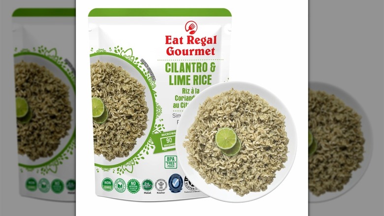 packet of Eat Regal's cilantro and lime rice on a white background