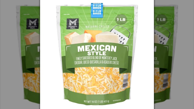 Bags of Member's Mark Mexican shredded cheese