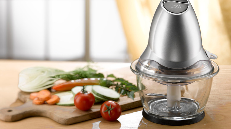 Mini food processor and vegetables