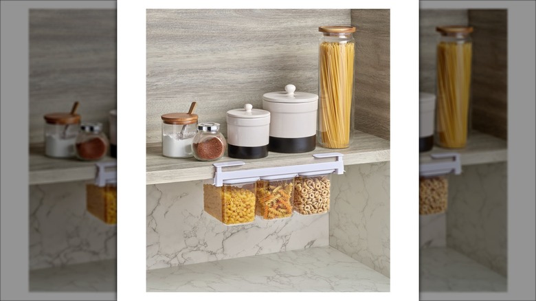 set of three hanging plastic containers
