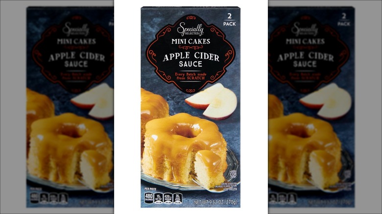 box of miniature apple cider cakes