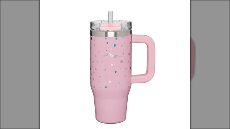 pink plastic drinking tumbler