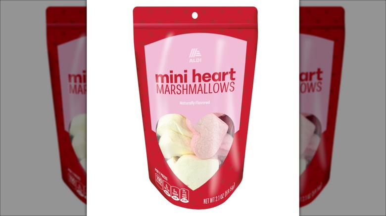 bag of miniature heart shaped marshmallows