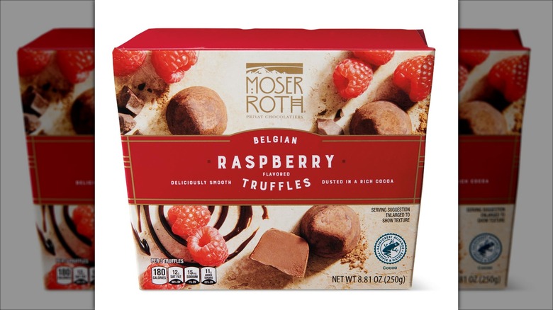 box of cocoa dusted raspberry truffles