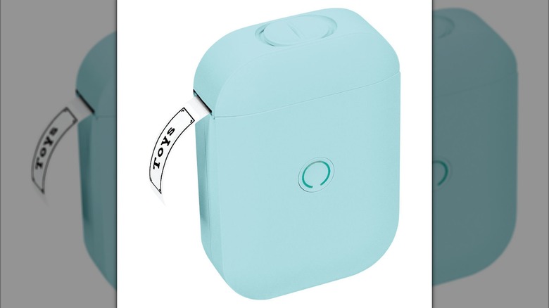Robins egg blue Bluetooth label maker