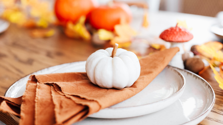Fall-themed table setting