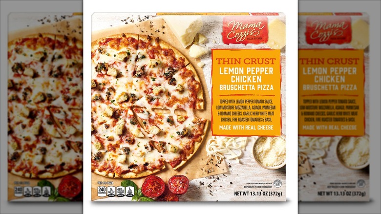 box of thin crust chicken pizza