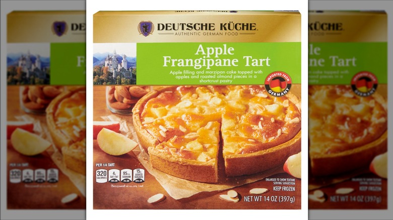 box containing frozen apple tart