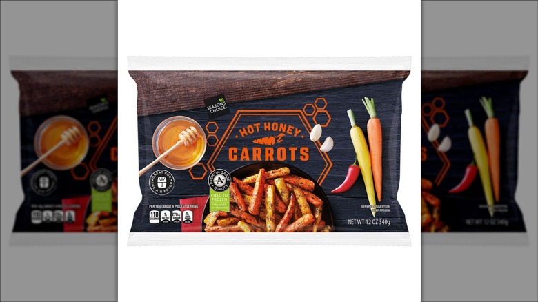 bagged frozen carrots in hot honey flavor